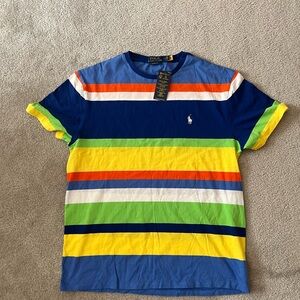 Polo by Ralph Lauren Blue and Yellow Short Sleeve Tee